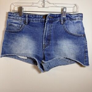 Forever 21 Denim Jean Shorts Cut-Off/Ripped/Frayed/Distressed High-Rise Size 27